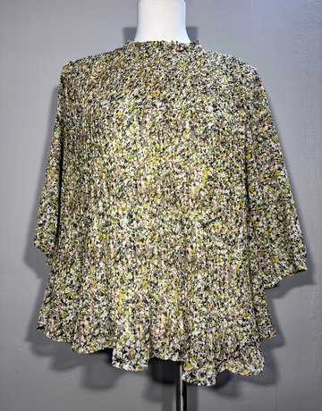 Poetry Yellow And White Top- Size 6