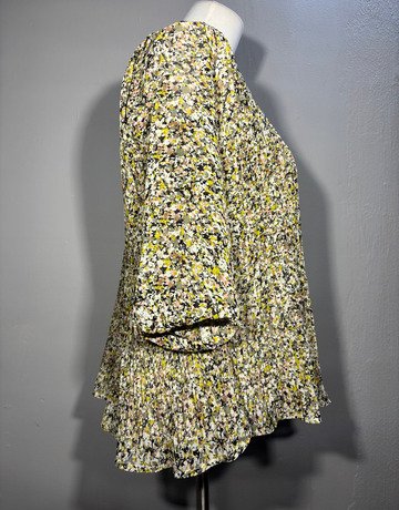 Poetry Yellow And White Top- Size 6