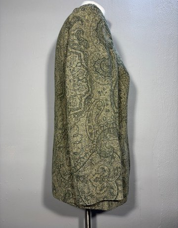 Delmod Green Patterned Vintage Jacket- Size Medium