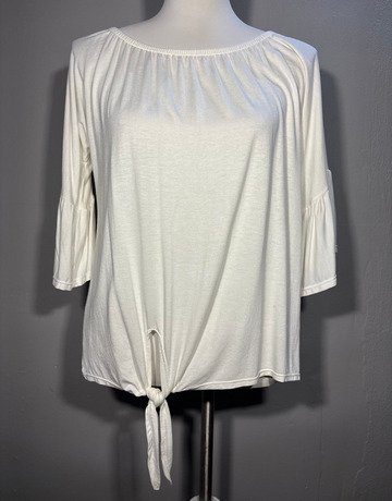 White Long Sleeve Top- Size Medium