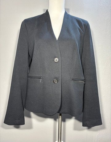 Trenery Black Cotton Blazer- Size Large