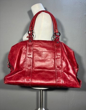 Red Leather Bag- Large Size