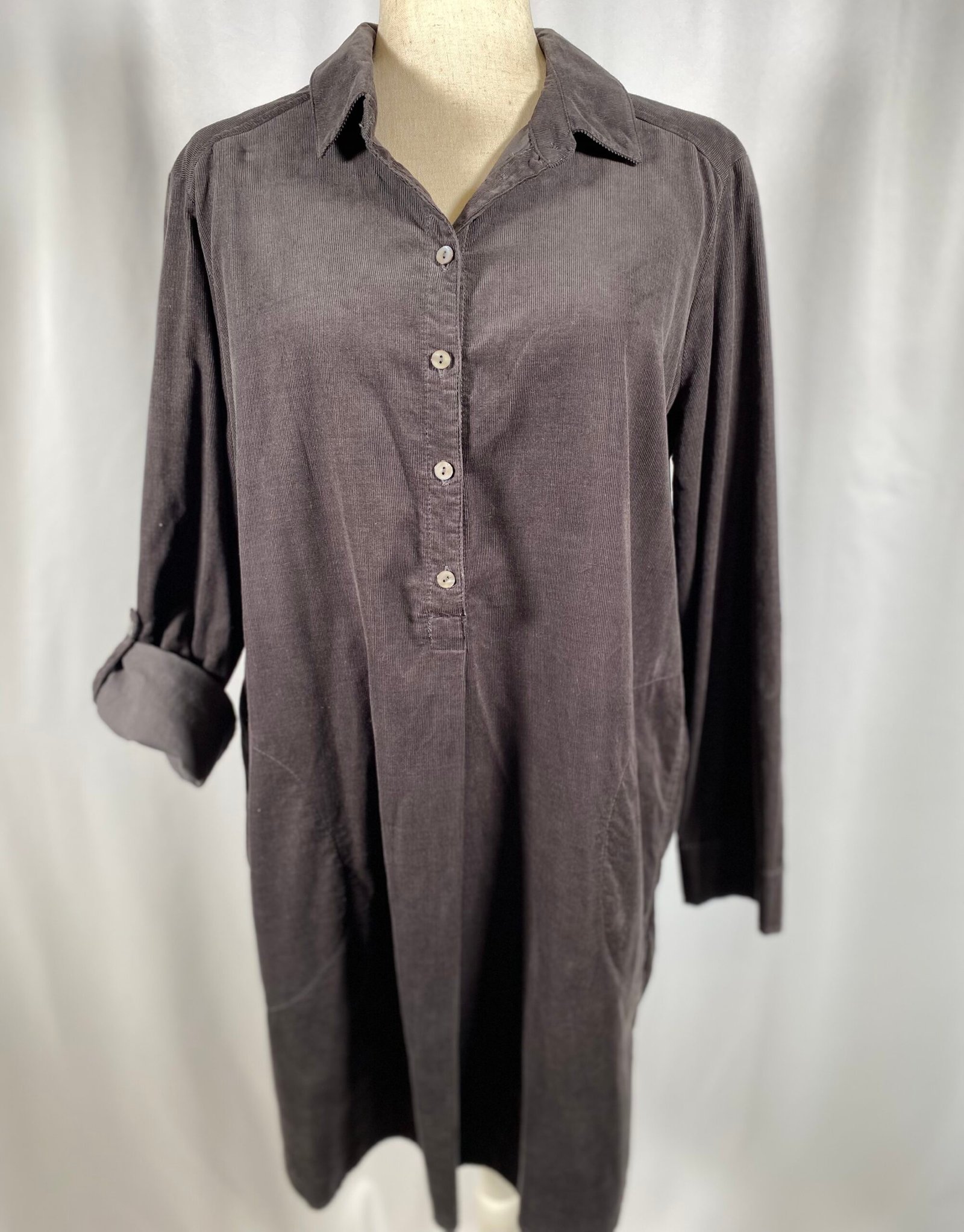 Earth Addict Courdroy Charcoal Dress - Size L