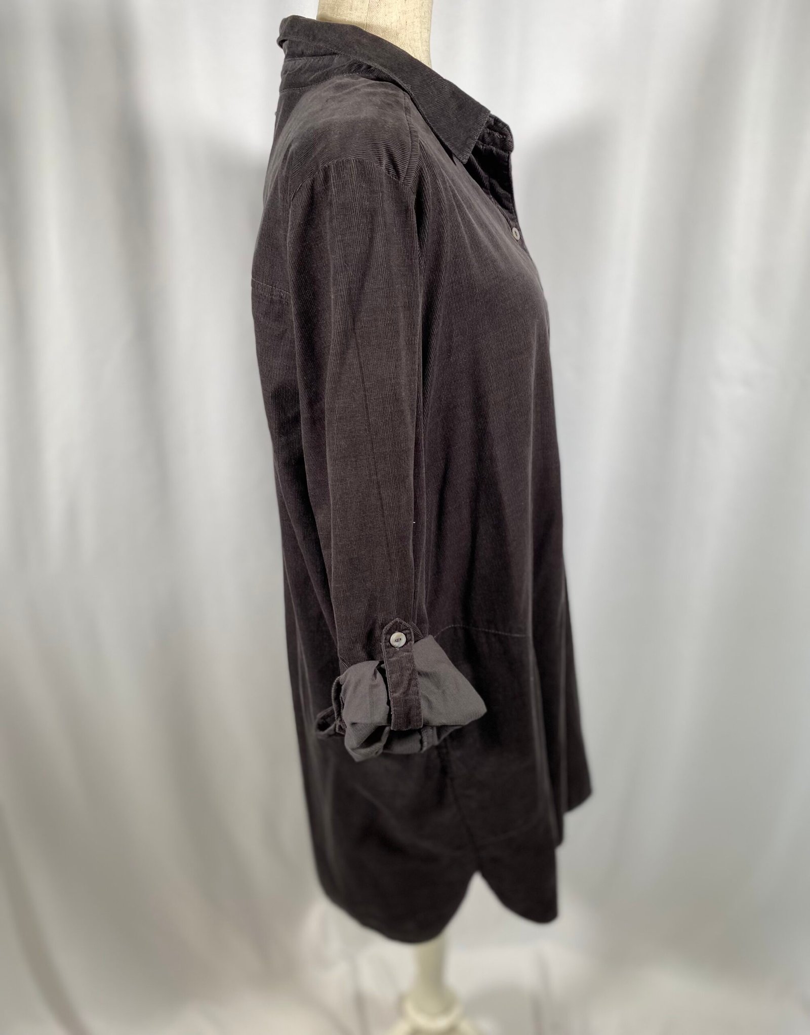 Earth Addict Courdroy Charcoal Dress – Size L