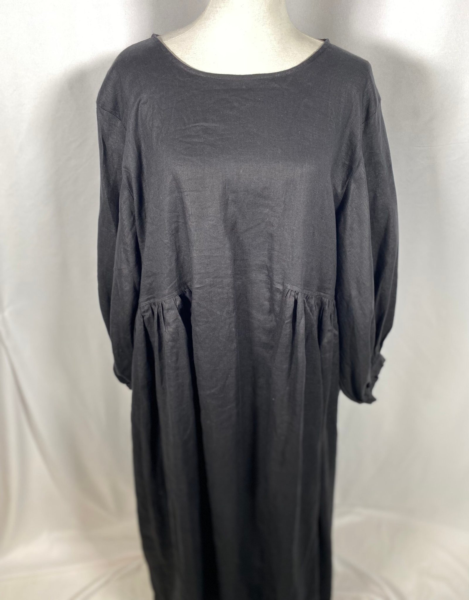 WASS Noir Linen Dress - Size 40/44
