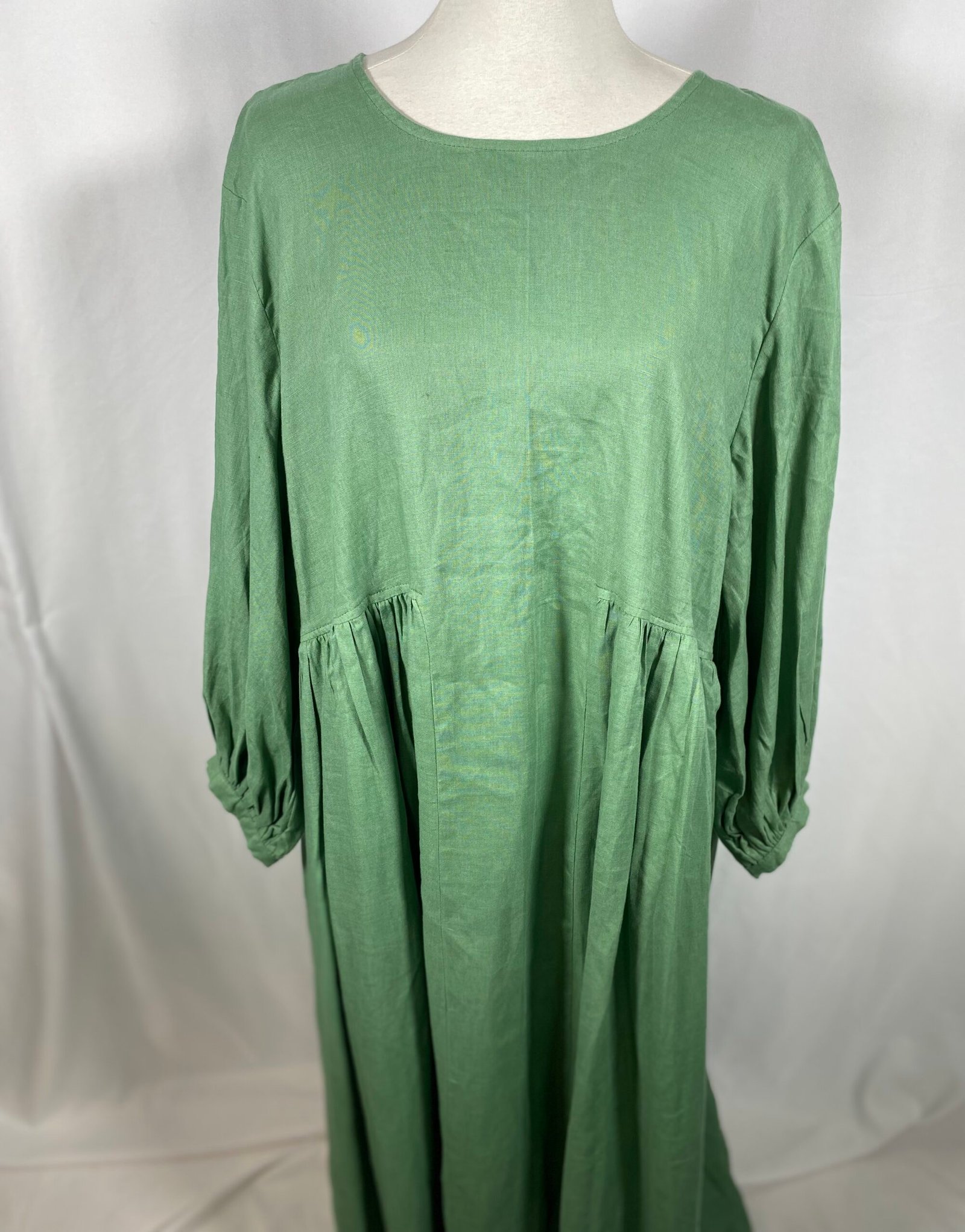 WASS Shamrock Green Linen Dress - Size 40/44