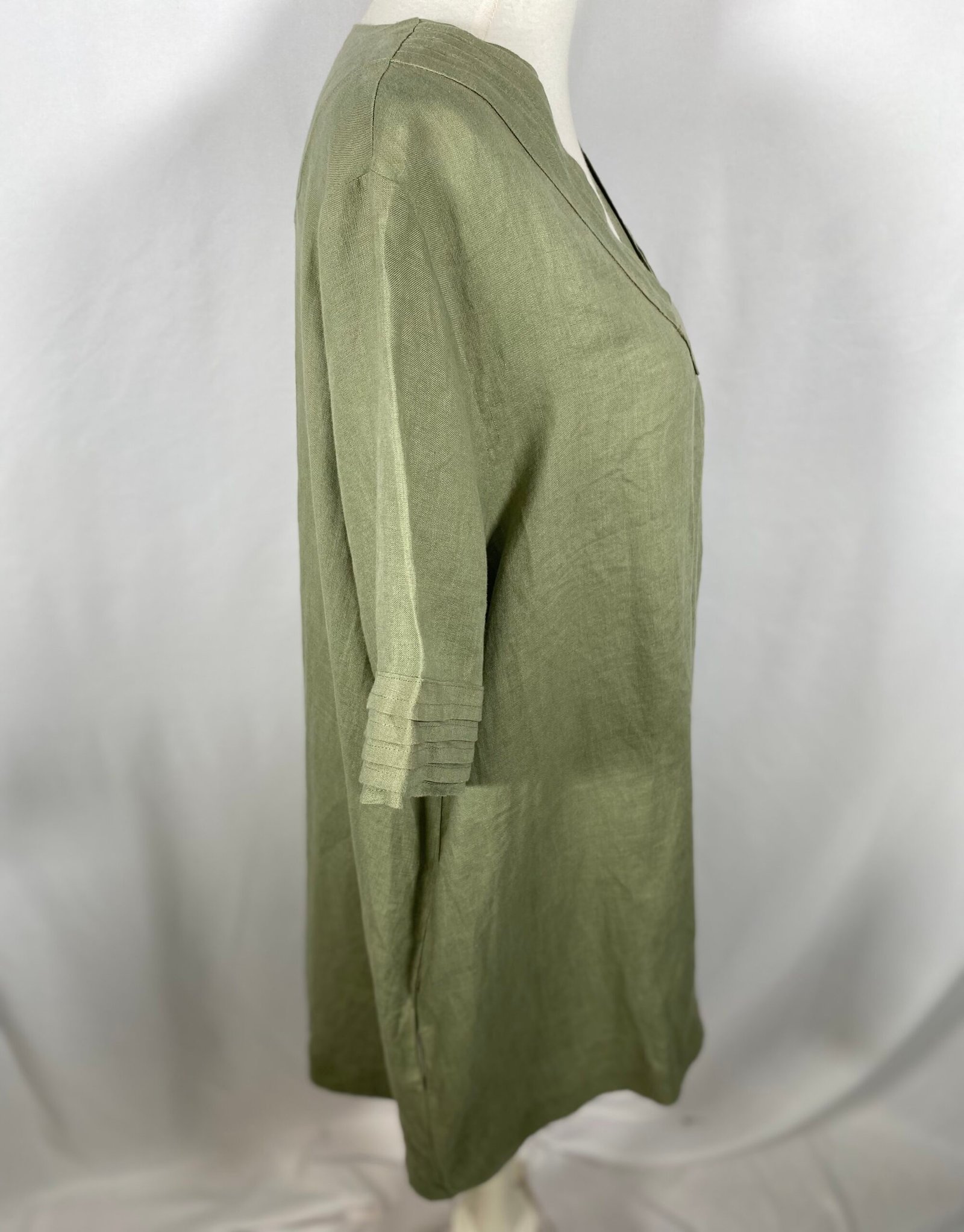 Hugo Fleur Pistachio Green Linen Top – Size 40/44
