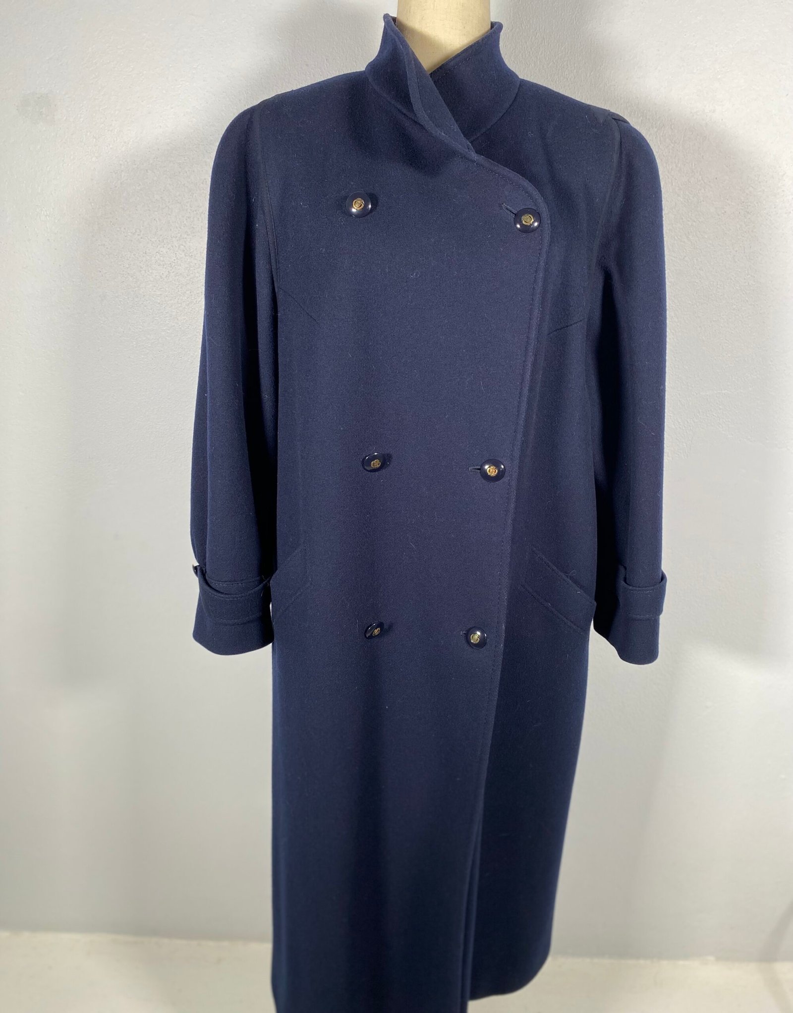 Navy Blue Hansel & Morteson 100% Virgin Wool Coat - Size: 42/44