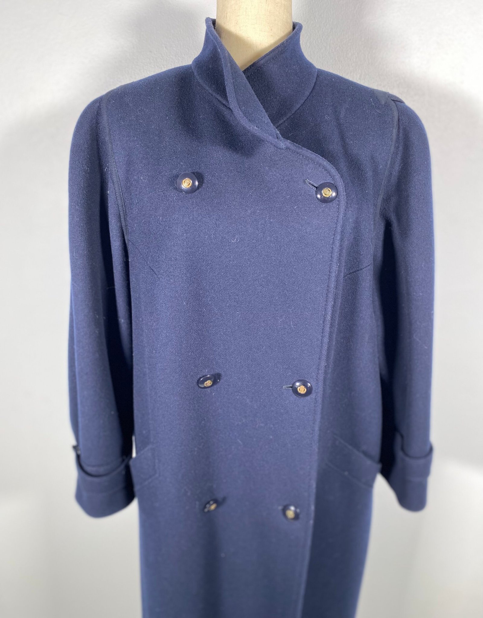 Navy Blue Hansel & Morteson 100% Virgin Wool Coat – Size: 42/44