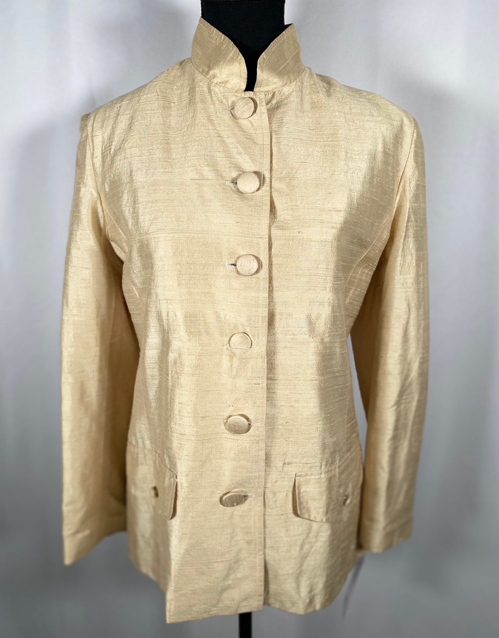 Raw Silk Custom Made Lined Jacket - Size M