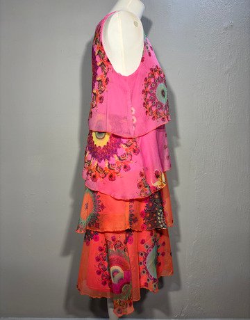 Desigual Pink Patterned Dress- Size 40