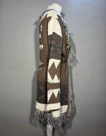 DESRAY Brown Patterned Cotton Jacket- Size 36