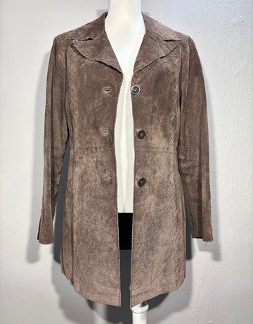 Genuine Suede Brown Jacket- Size 10
