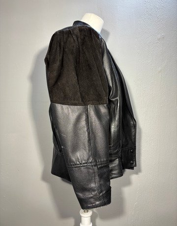 WINGS Black Leather Jacket- Size 34
