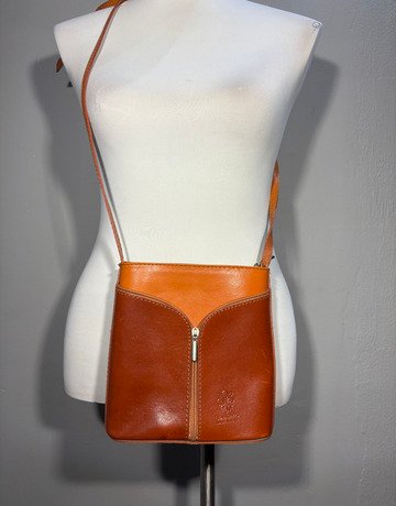 Vera Pelle Brown Leather Bag- Small Size