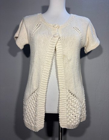 Massimo Dutti Cream Cotton Top- Size Medium