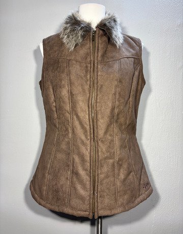 Jeep Brown Sleeveless Jacket- Size Large