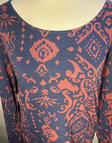 Fat Face Blue And Red Cotton Blend Top- Size UK14