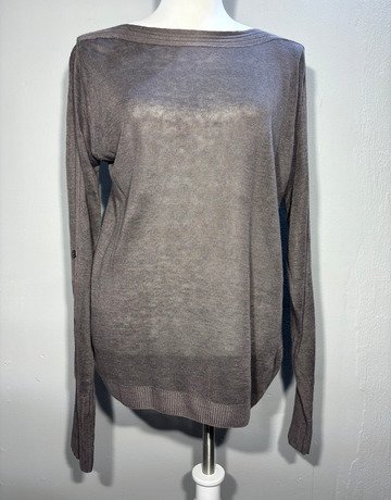 100% Capri Brown Linen Top- Size Medium