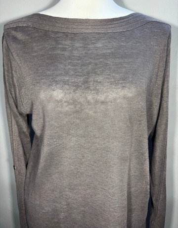 100% Capri Brown Linen Top- Size Medium