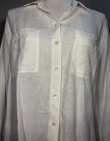 Trenery White Linen Shirt- Size Medium