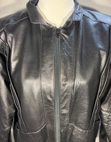 Francesco Danello Black Faux Leather Jacket- Size 42