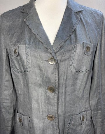 Gerald Darel Grey Pure Linen Jacket- Size 44