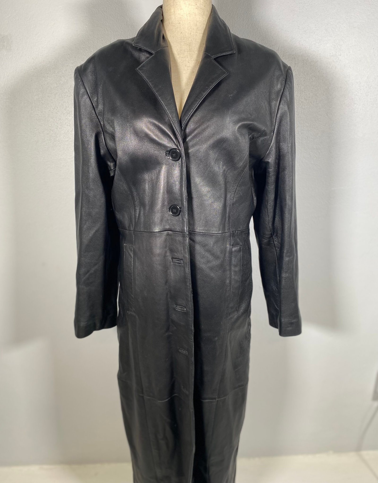 Raya Classic, Long Leather Coat - Size: 12