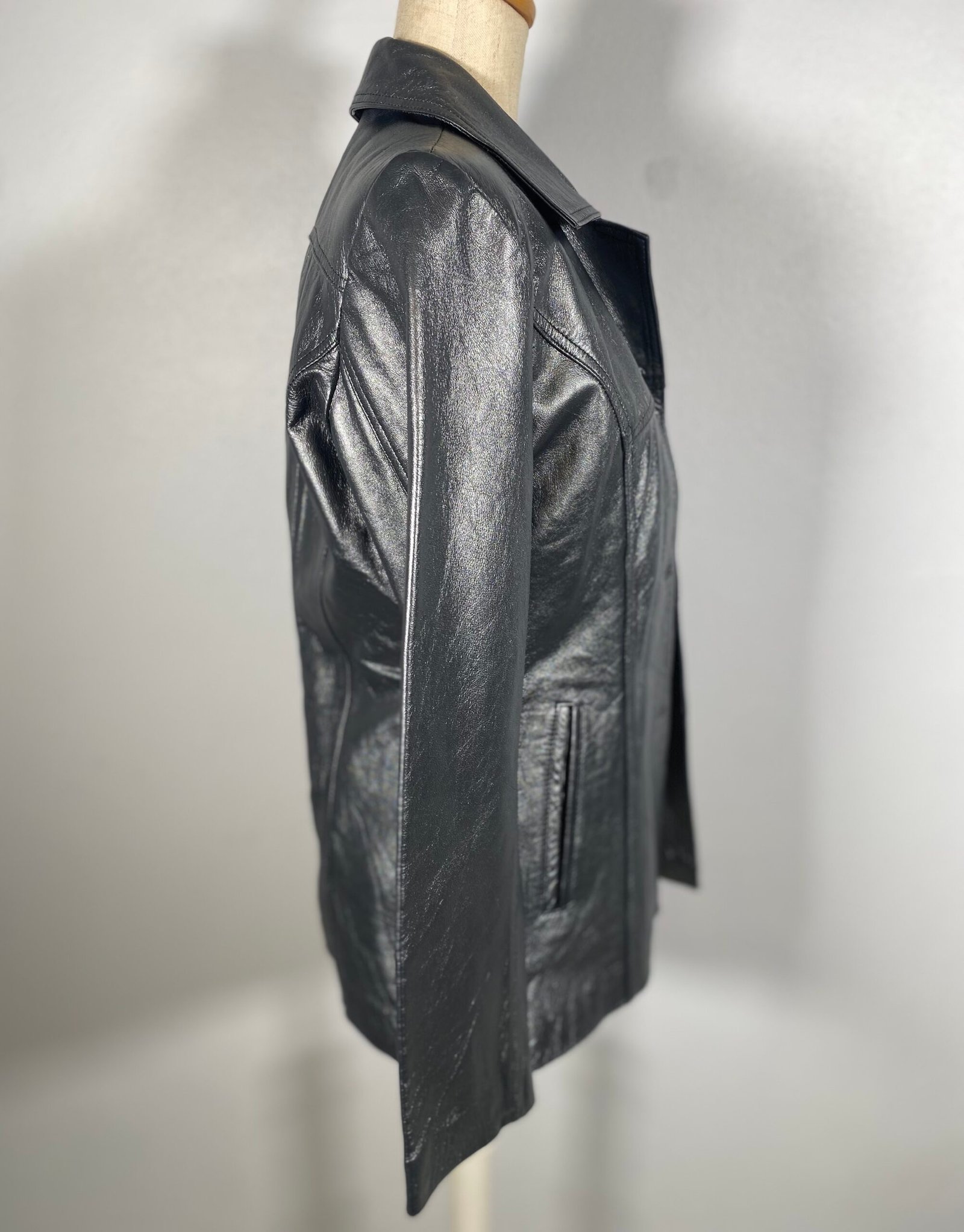 Gun Metal Grey Leather Jacket (No Brand)- Size: M