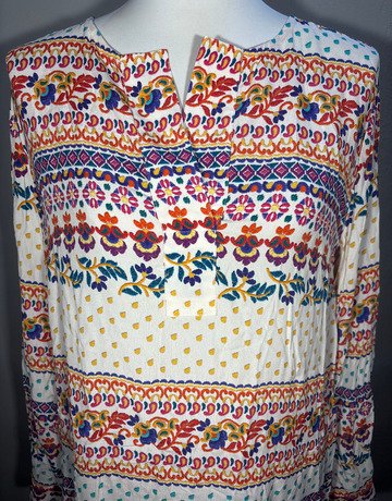 AUGUST Colourful Patterned Rayon Dress- Size 12