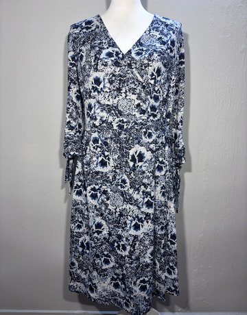 Legend Blue And Grey Patterned Dress- Size 18