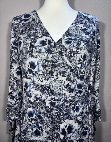 Legend Blue And Grey Patterned Dress- Size 18