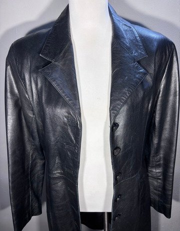 Jerusalem International Black Leather Jacket- Size Extra-Large