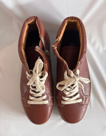 Tsonga Brown Leather High-Top Lace-Up Sneakers- Size 40