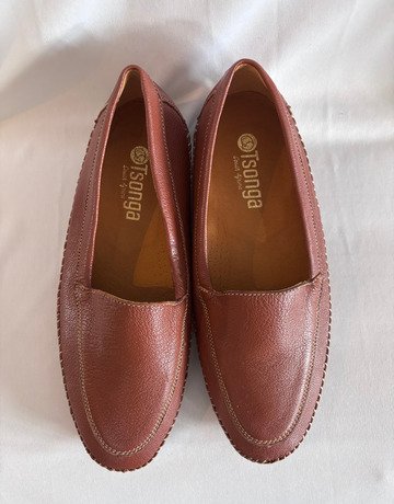 Tsonga Brown Leather Loafer Flats- Size 40