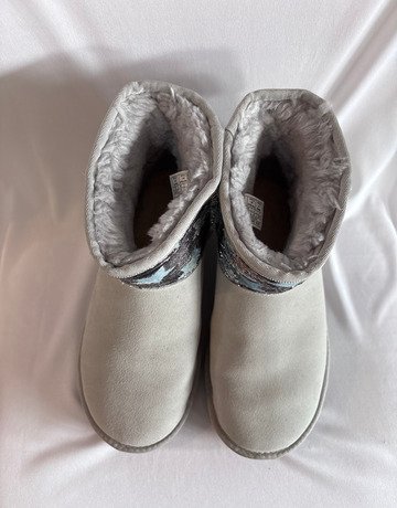 UGG Grey Suede Mini Boots with Sequin Stars- Size UK6