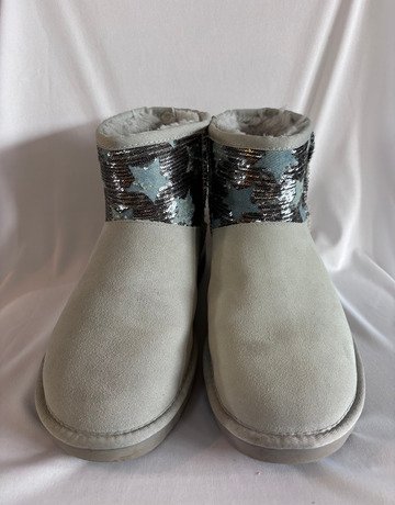 UGG Grey Suede Mini Boots with Sequin Stars- Size UK6