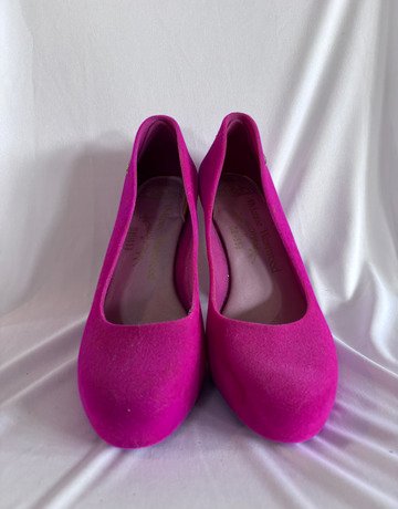 Vivienne Westwood x Melissa Fuchsia Flocked "Skyscraper" Pumps- Size USA8/EUR39