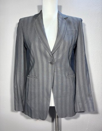 Emporio Armani Grey Viscose Blend Jacket- Size Medium