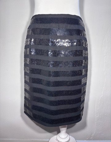Bergdorf Goodman Black Sequin Skirt- Size US10