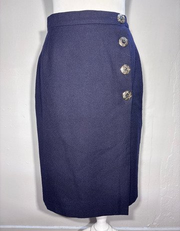 Giorgio Navy Blue Wool Skirt- Size 12