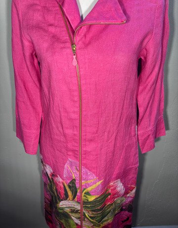Hugo Flear Pink Protea Linen Jacket- Size 30/32