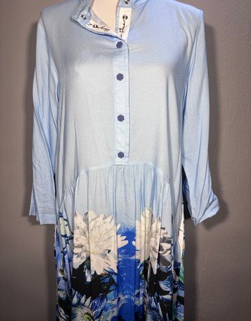 Hugo Flear Sky Blue Protea Dress- Size 30/32