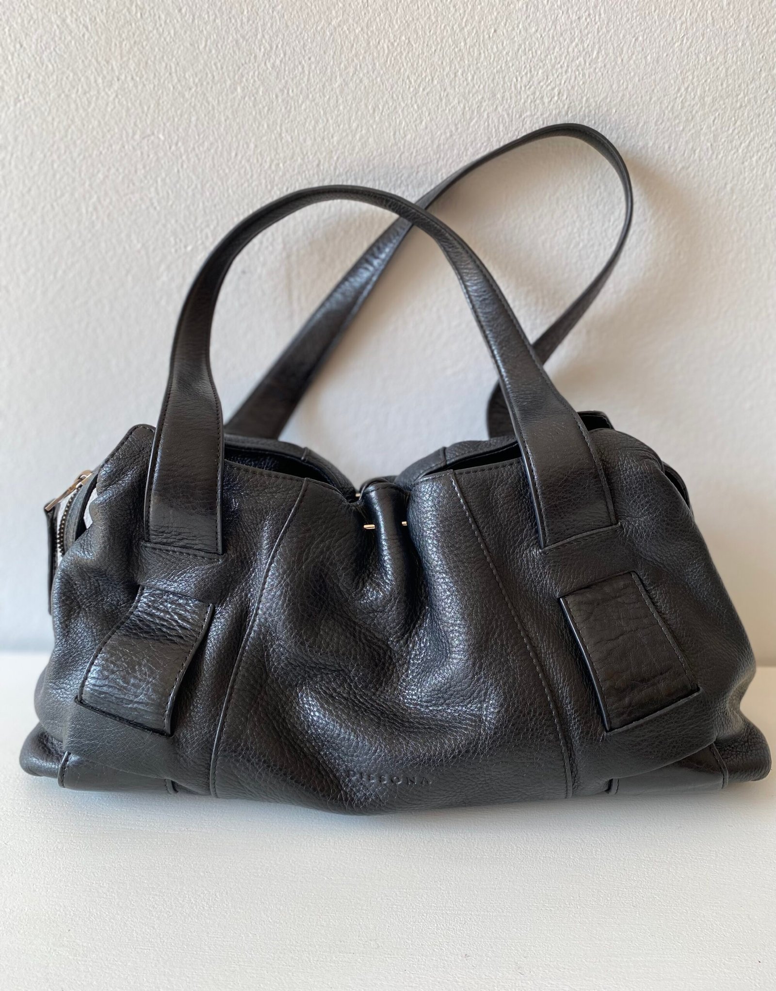 Dissona Leather Handbag - Size: Medium