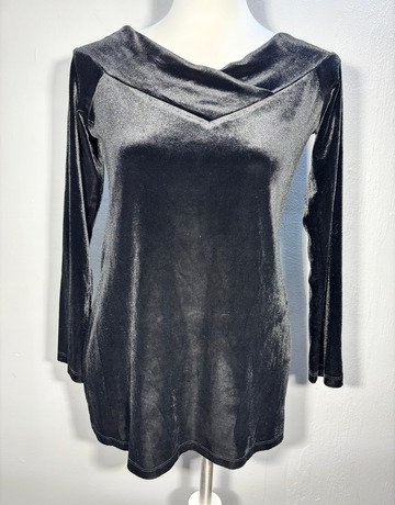 Habits Black Velvet Top- Size UK12