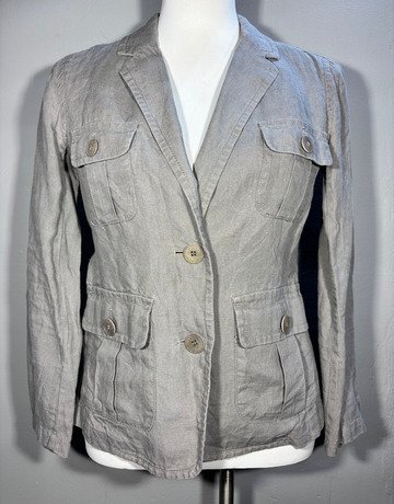 Trenery Grey Pure Linen Jacket- Size 6