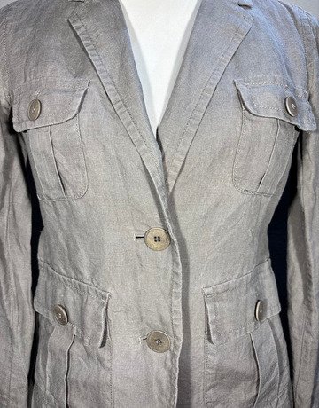 Trenery Grey Pure Linen Jacket- Size 6