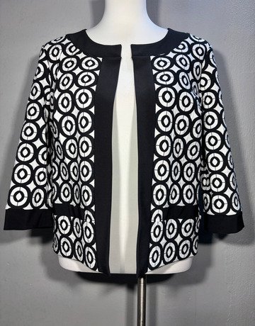 Joseph Ribkoff Black And White Patterned Jacket- Size UK12