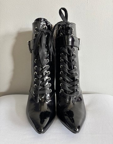 Alexei Black Lace-Up Heeled Boots- Size 6.5