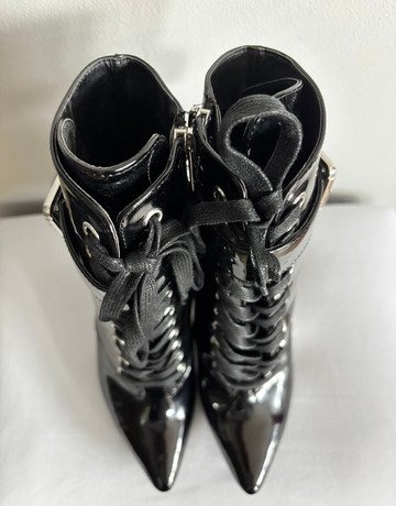 Alexei Black Lace-Up Heeled Boots- Size 6.5